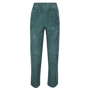 VIA MASINI 80 Women's Suede Straight Leg Pants Women GREEN